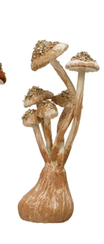 Velvet, Foam & Paper Mushroom - 4 Colors
