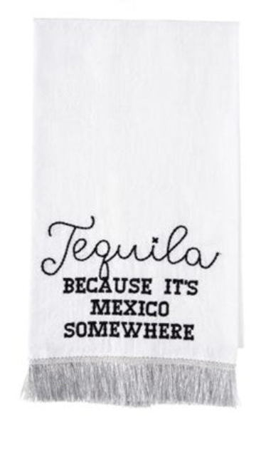 Silver Fringe Tea Towel - 3 Styles - A. Dodson's
