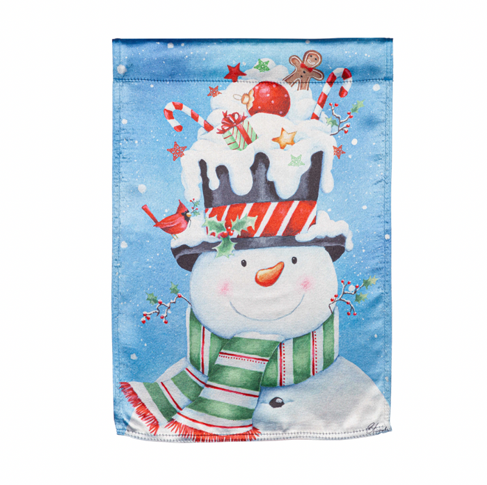 Christmas Snowman Lustre Garden Flag