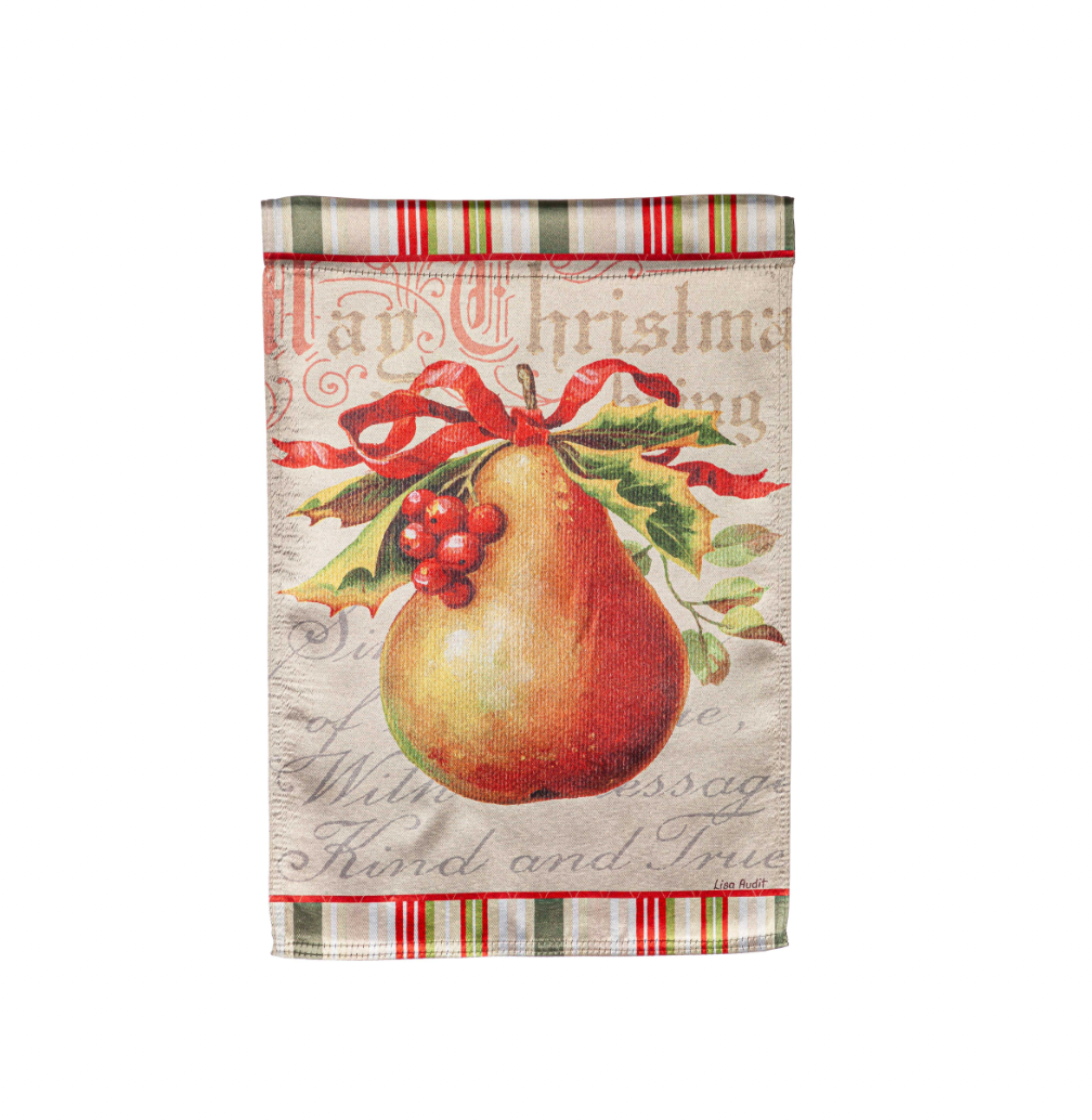 Pear and Pomegranates Lustre Reversible Garden Flag - A. Dodson's