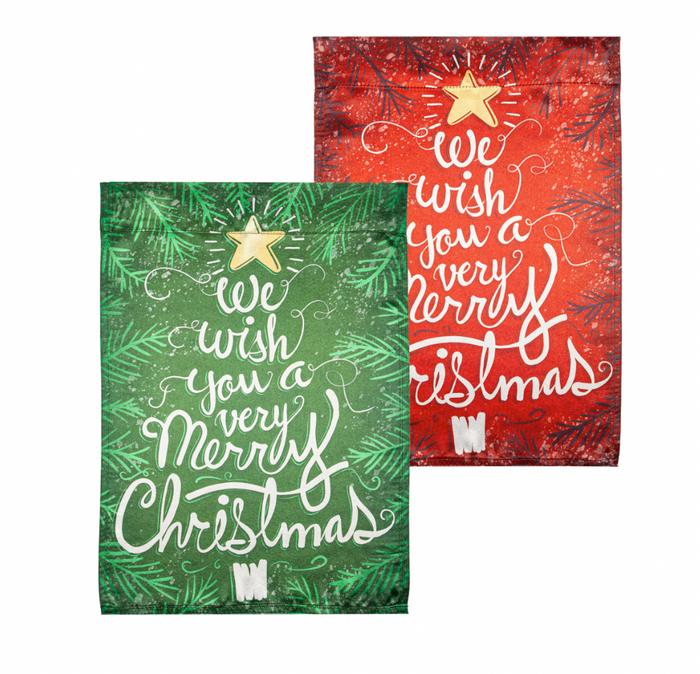 We Wish You a Merry Christmas Lustre Reversible Garden Flag
