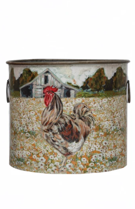 Metal Buckets with Handles and Farm Scene/Animal - 2 Sizes | FREE ...
