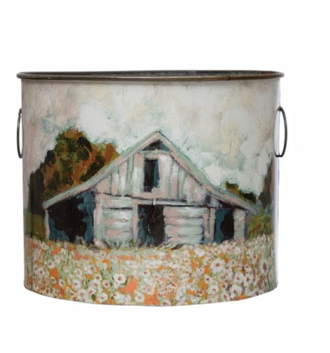 Metal Buckets with Handles and Farm Scene/Animal - 2 Sizes | FREE ...