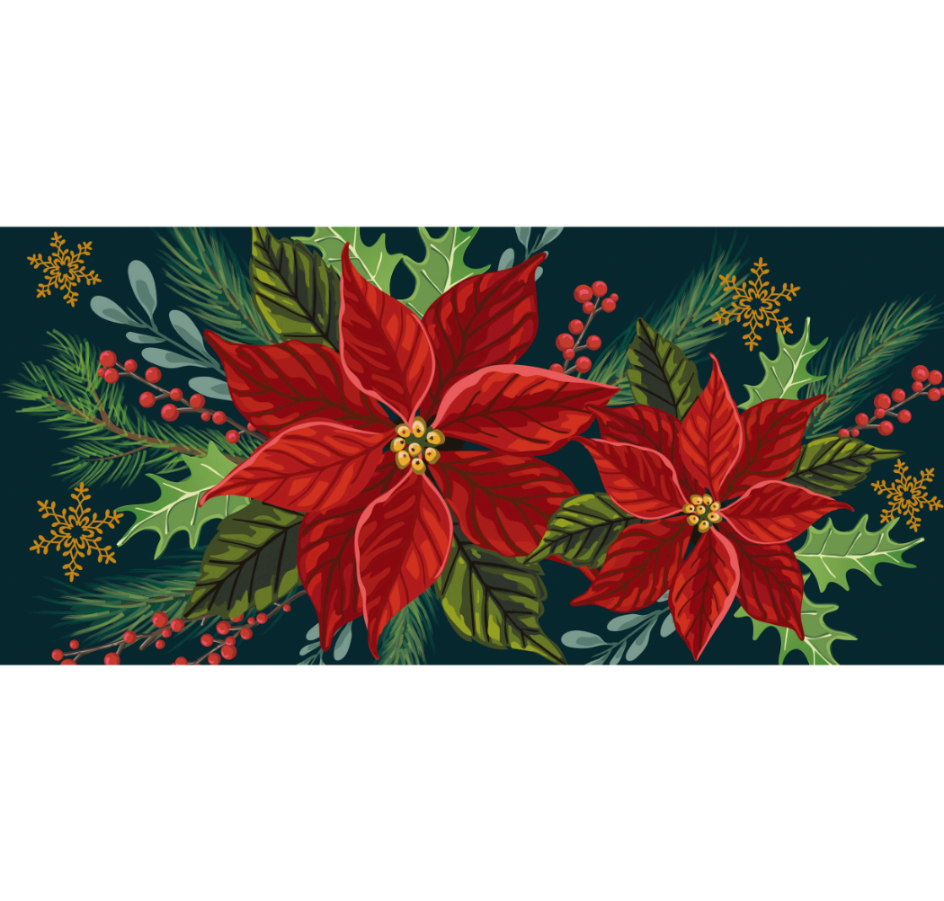 Happy Holidays Poinsettia Sassafras Switch Mat - A. Dodson's
