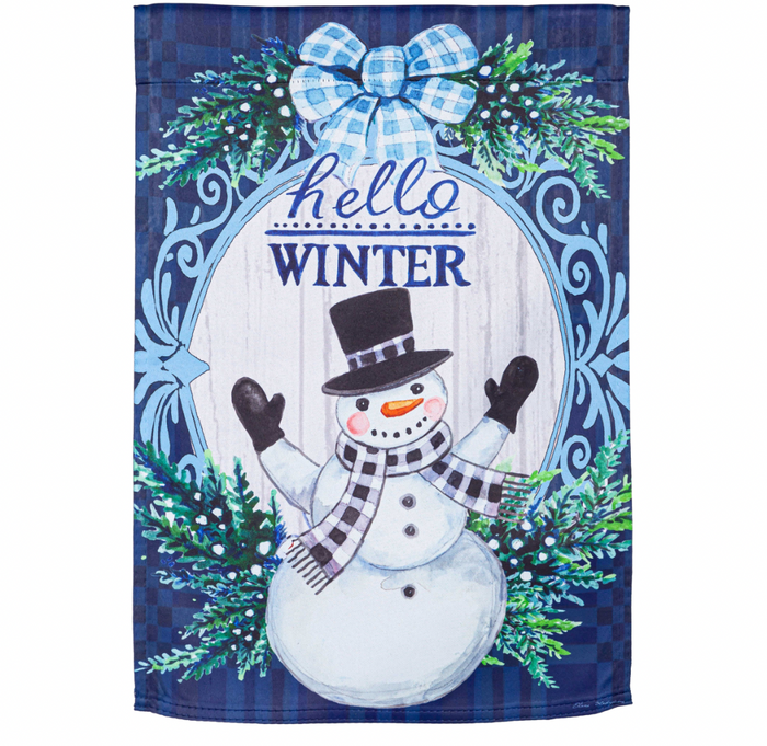 Winter Snowman Suede Garden Flag