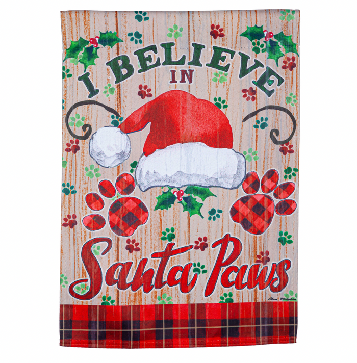 Santa Paws Suede Garden Flag