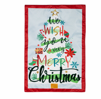 We Wish You a Merry Christmas Applique Garden Flag