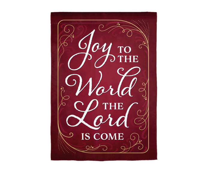 Joy to the World The Lord is Come Applique Garden Flag