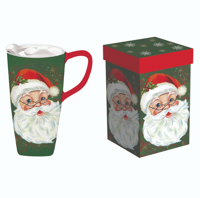 Ceramic Santa On the Go Travel Cup