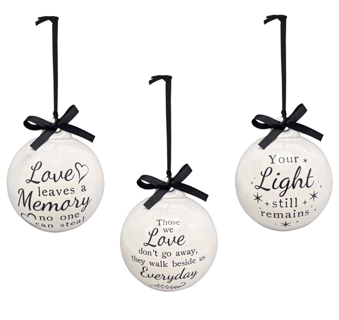 Ceramic Remembrance Ornament with Bow