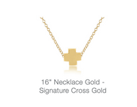 16" necklace gold - signature cross - gold by enewton