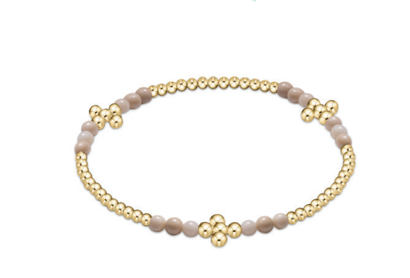signature cross gold bliss pattern 2.5mm bead bracelet - riverstone by enewton