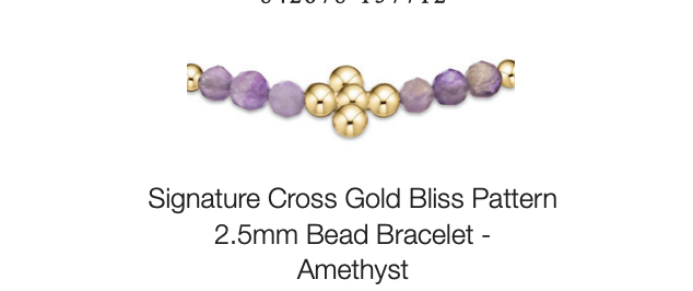 signature cross gold bliss pattern 2.5mm bead bracelet - amethyst by enewton