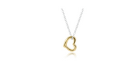 16" necklace sterling - mixed metal love gold charm by enewton