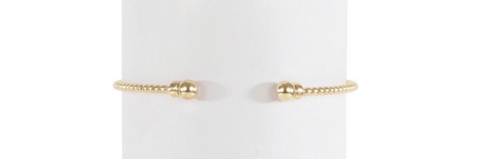 classic gold 3mm bead cuff bracelet by enewton
