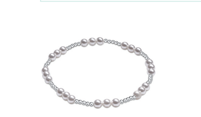 classic joy pattern sterling 4mm bead bracelet - pearl by enewton