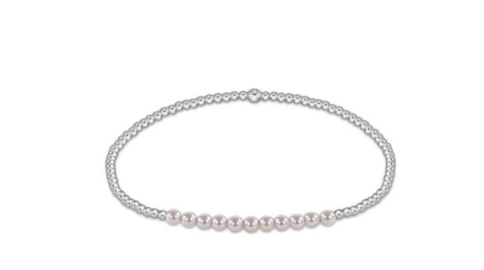 sterling bliss 2mm bead bracelet - pearl by enewton