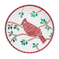 18" Mosaic Cardinal Bird Bath