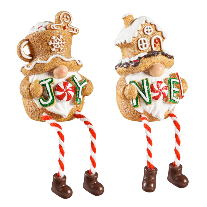Gingerbread Gnome with Dangling Legs Table Décor