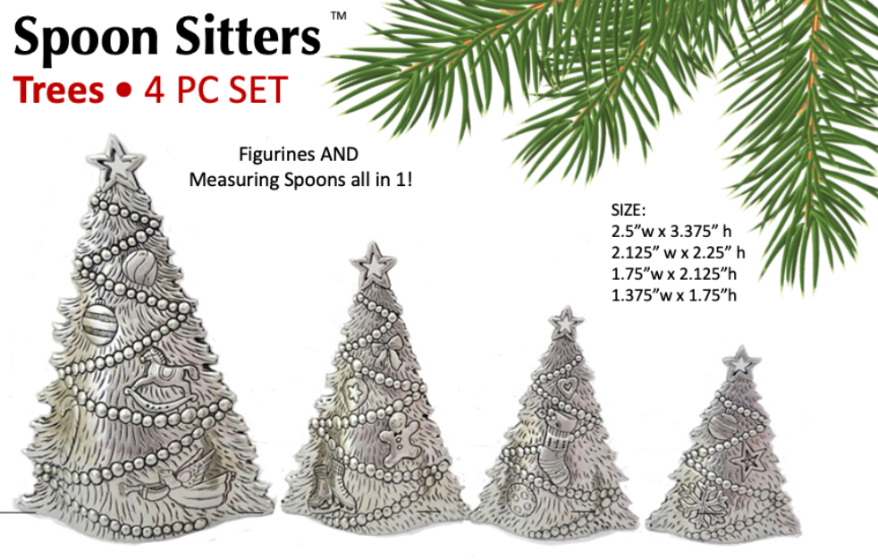 Nesting Christmas Tree Spoon Sitters - 4pc Set - A. Dodson's