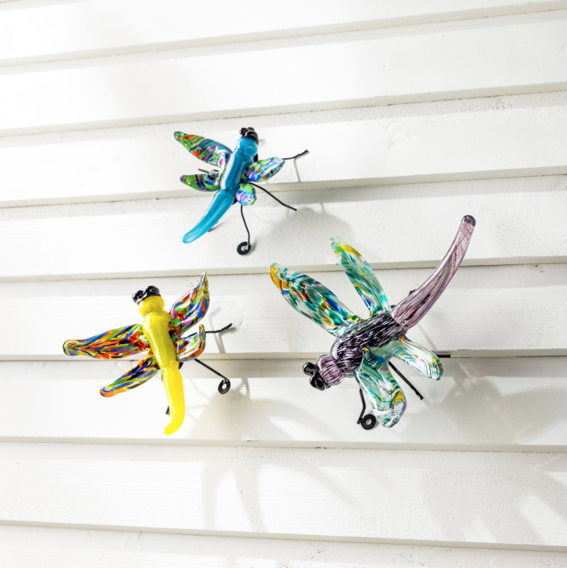 Glass Dragonfly With Iron Feet - 3 Sizes - A. Dodson's