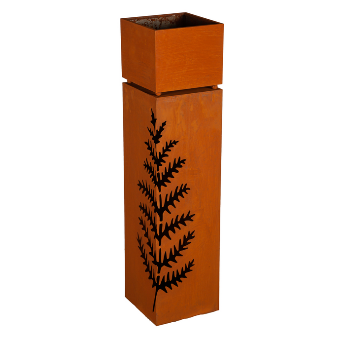 Tall Metal Planter With LED Lights, Fern