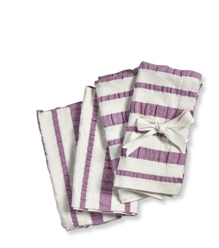 seersucker stripe napkin set of 4 - lavender