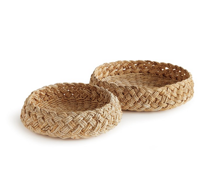 ABACA FRENCH BRAIDED BASKETS, SET OF 2 BY NAPA HOME & GARDEN