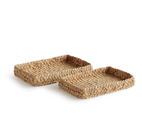 ABACA FRENCH BRAIDED SQUARE TRAYS, SET OF 2 BY NAPA HOME & GARDEN
