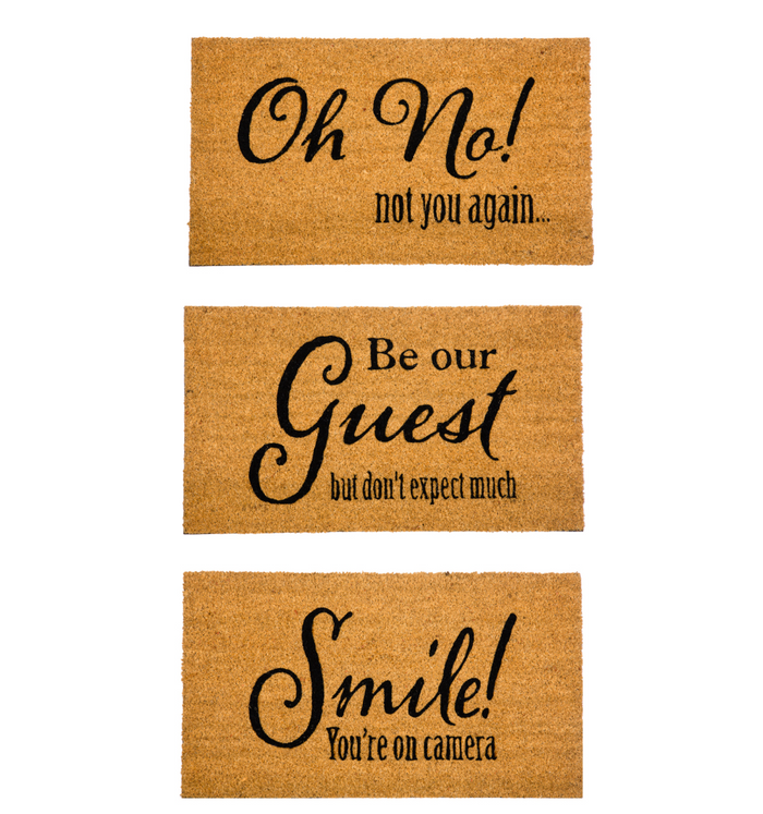 Funny Welcoming Sentiment Coir Mat - 3 Styles