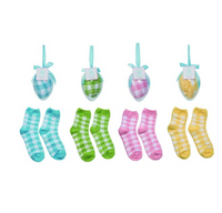 Plush Non Slip Easter Socks In Acrylic Egg - 4 Colors