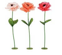 Paper Flower w/ Metal Stand, 3 Colors