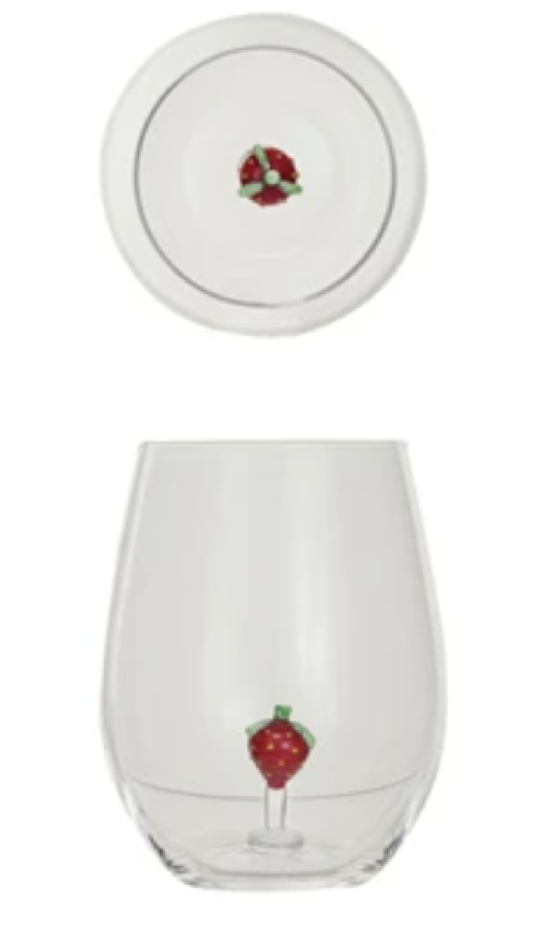 Stemless Wine Glass w/ Figure Inside, 10 Styles - A. Dodson's