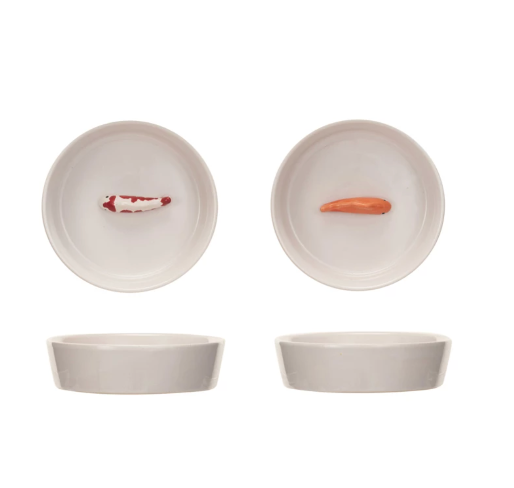 10 oz./1-1/4 Cup Stoneware Pet Bowl w/ Fish, 2 Styles - A. Dodson's