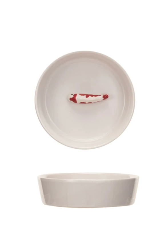 10 oz./1-1/4 Cup Stoneware Pet Bowl w/ Fish, 2 Styles - A. Dodson's