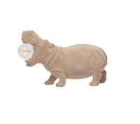 Flocked Resin Hippo Table Lamp w/ Inline Switch
