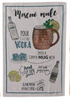 Cotton Chambray Printed Tea Towel w/ Cocktail Recipe & Art, 8 Styles - A. Dodson's