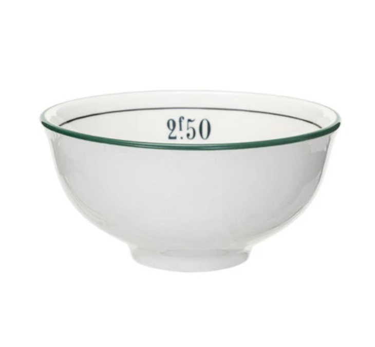 Vintage Reproduction Stoneware Café Bowl w/ Colored Rim, 8 Styles - A. Dodson's