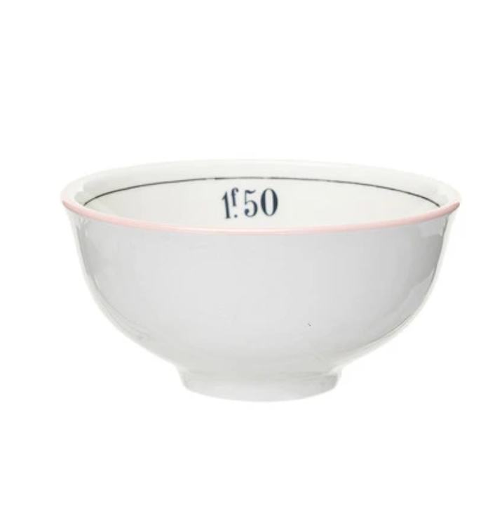 Vintage Reproduction Stoneware Café Bowl w/ Colored Rim, 8 Styles - A. Dodson's