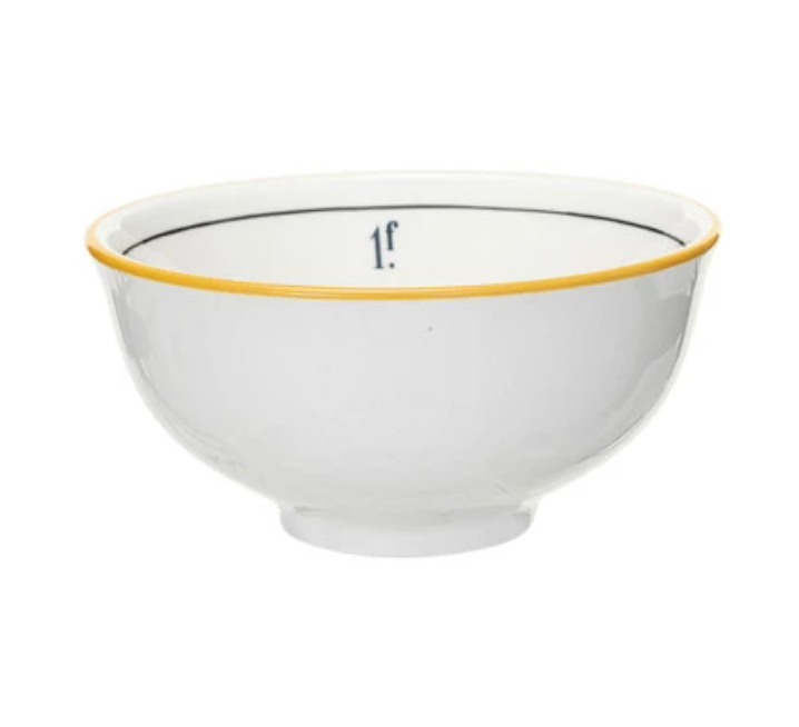 Vintage Reproduction Stoneware Café Bowl w/ Colored Rim, 8 Styles - A. Dodson's