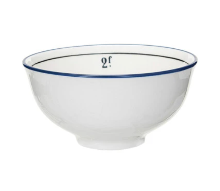 Vintage Reproduction Stoneware Café Bowl w/ Colored Rim, 8 Styles - A. Dodson's