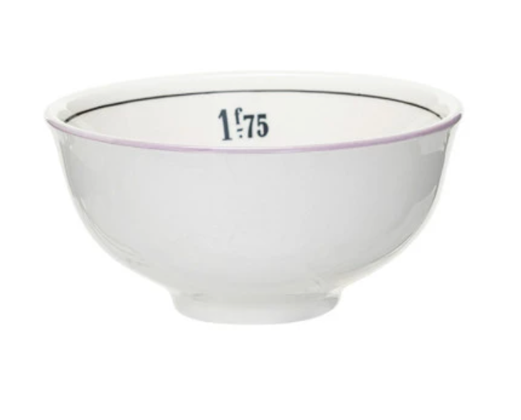 Vintage Reproduction Stoneware Café Bowl w/ Colored Rim, 8 Styles - A. Dodson's