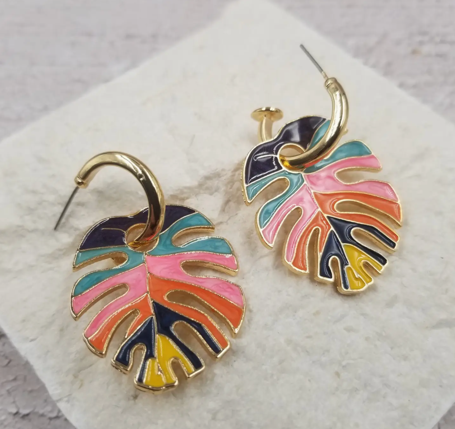 Colorful Leaf Earrings - A. Dodson's