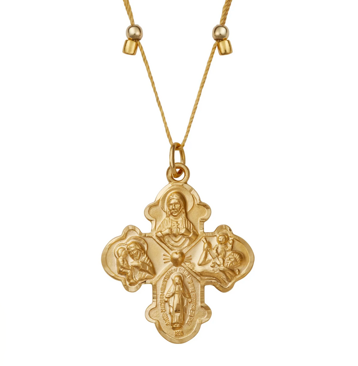 Higher Power 4-Way Large Cross Necklace - Gold by &Livy