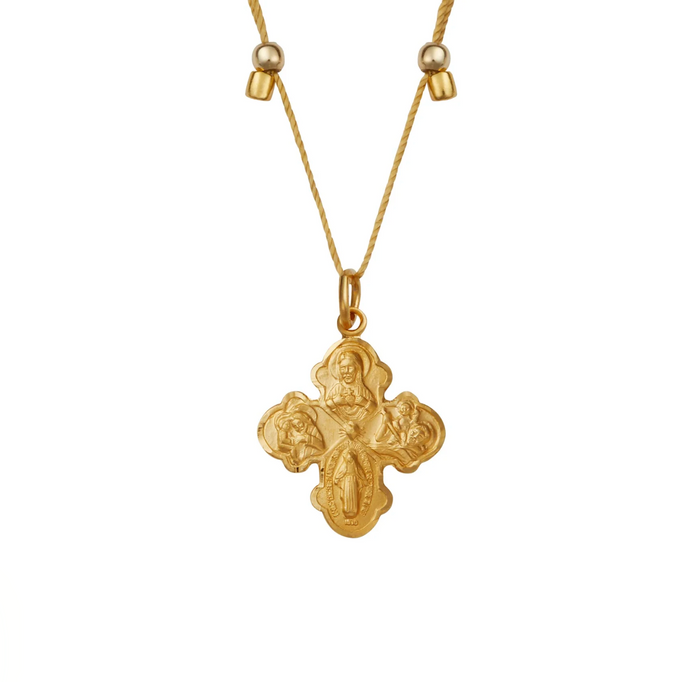 Higher Power 4-Way Small Cross Necklace - Gold by &Livy
