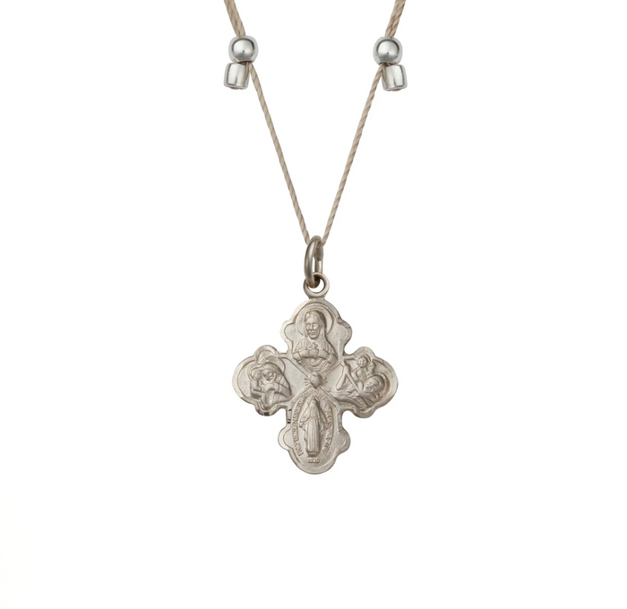 Higher Power 4-Way Small Cross Necklace - Silver by &Livy