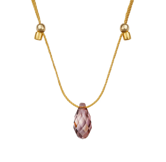 HyeVibe Crystal Necklace - Iris on Gold by &Livy