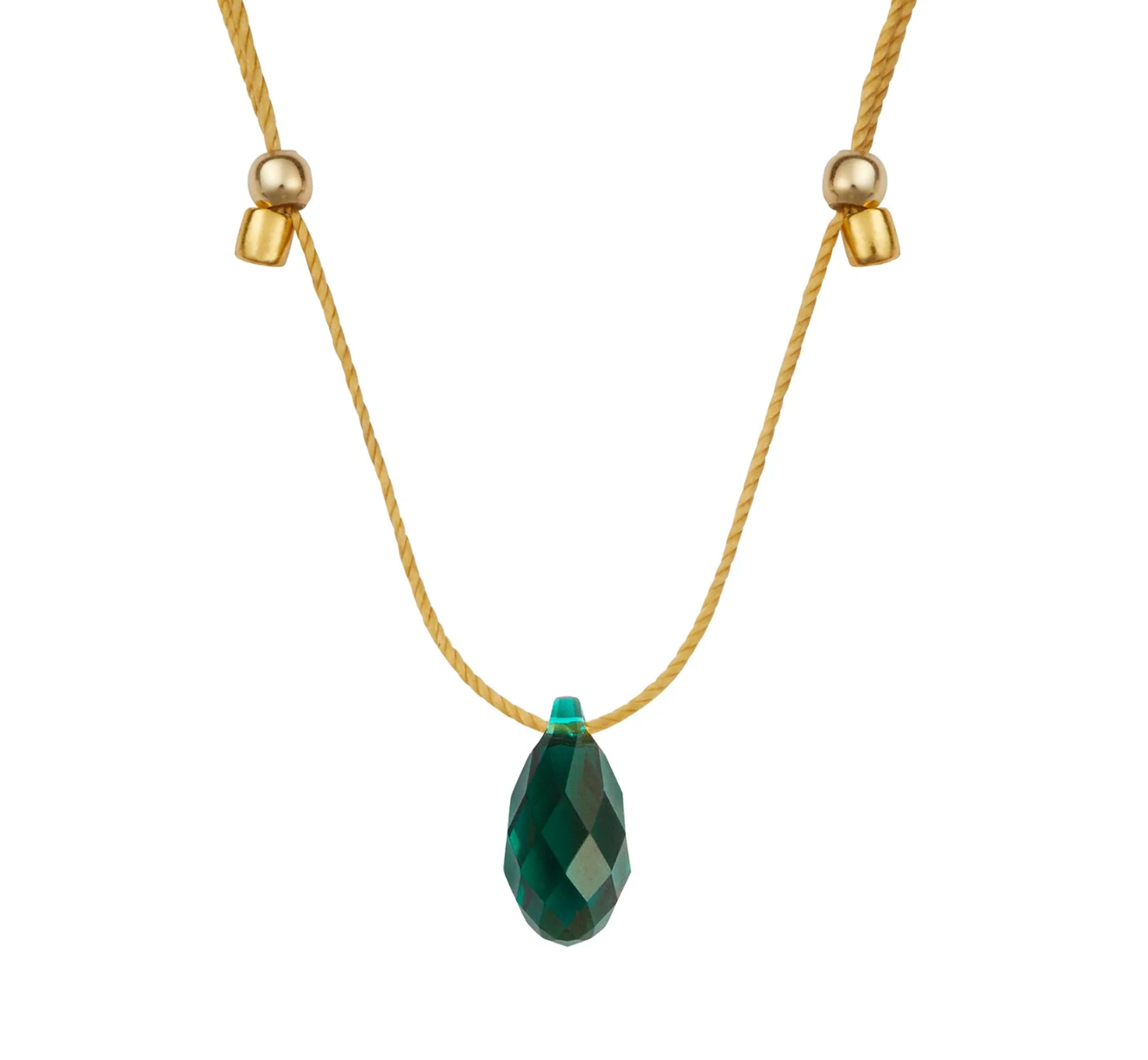 HyeVibe Crystal Necklace - Emerald on Gold by &Livy - A. Dodson's