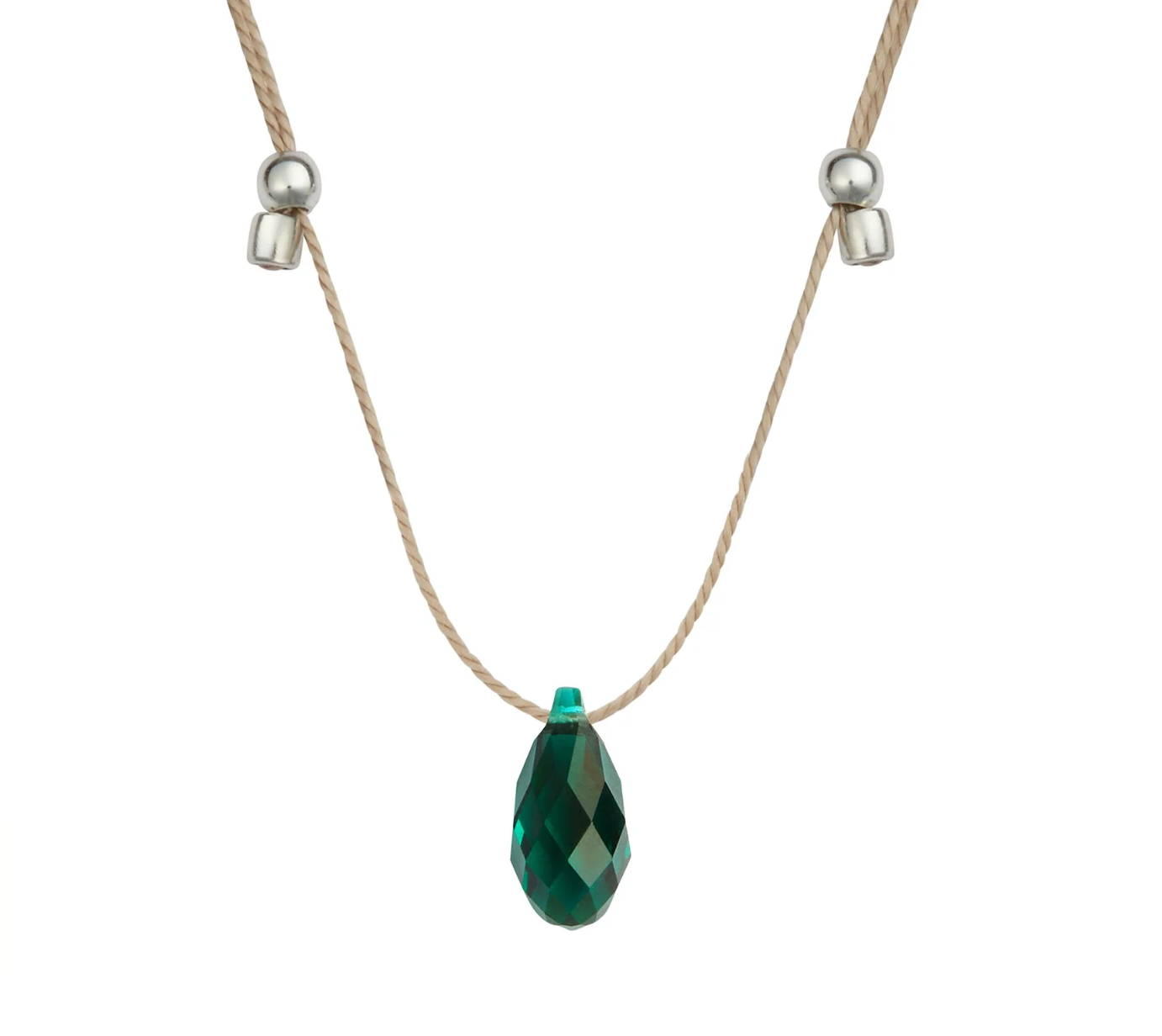 HyeVibe Crystal Necklace - Emerald on Silver by &Livy - A. Dodson's