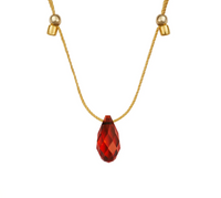 HyeVibe Crystal Necklace - Siam on Gold by &Livy